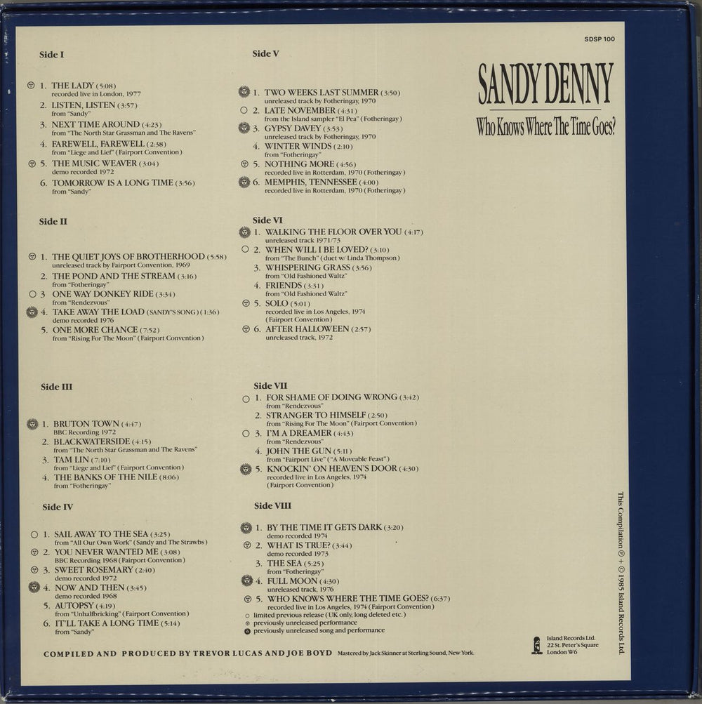 Sandy Denny Who Knows Where The Time Goes? - VG UK Vinyl Box Set