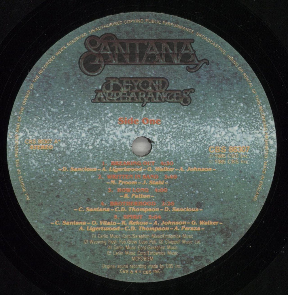 Santana Beyond Appearances UK Promo vinyl LP album (LP record) SNTLPBE876896
