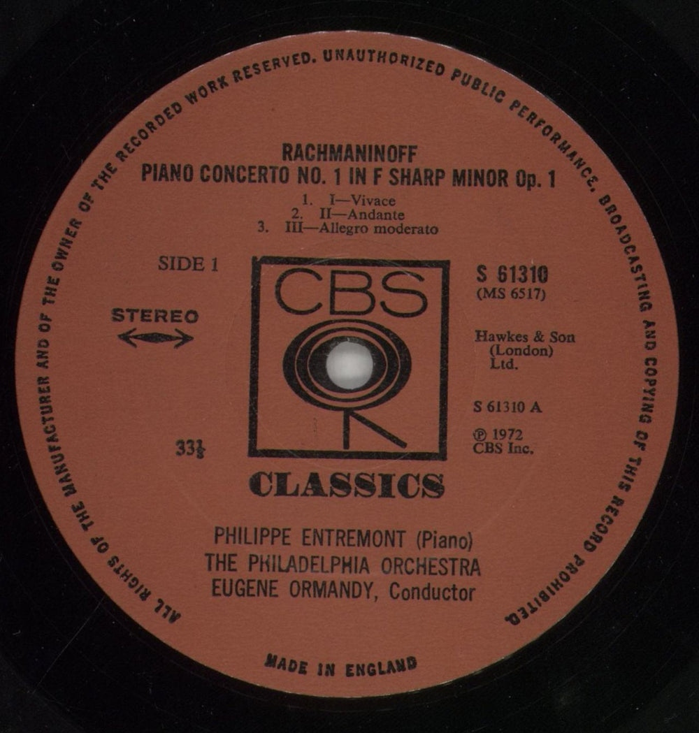 Sergei Rachmaninov Rachmaninov: Piano Concerto No 1 In F Sharp Minor / Piano Concerto No 4 In G Minor UK vinyl LP album (LP record) RL7LPRA859959