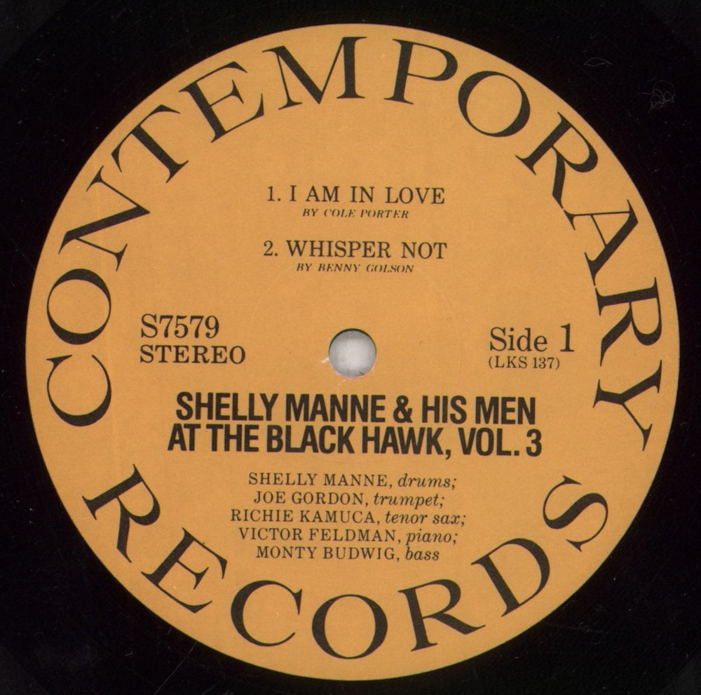 Shelly Manne At The Black Hawk Vol. 3 US vinyl LP album (LP record) MNNLPAT850241