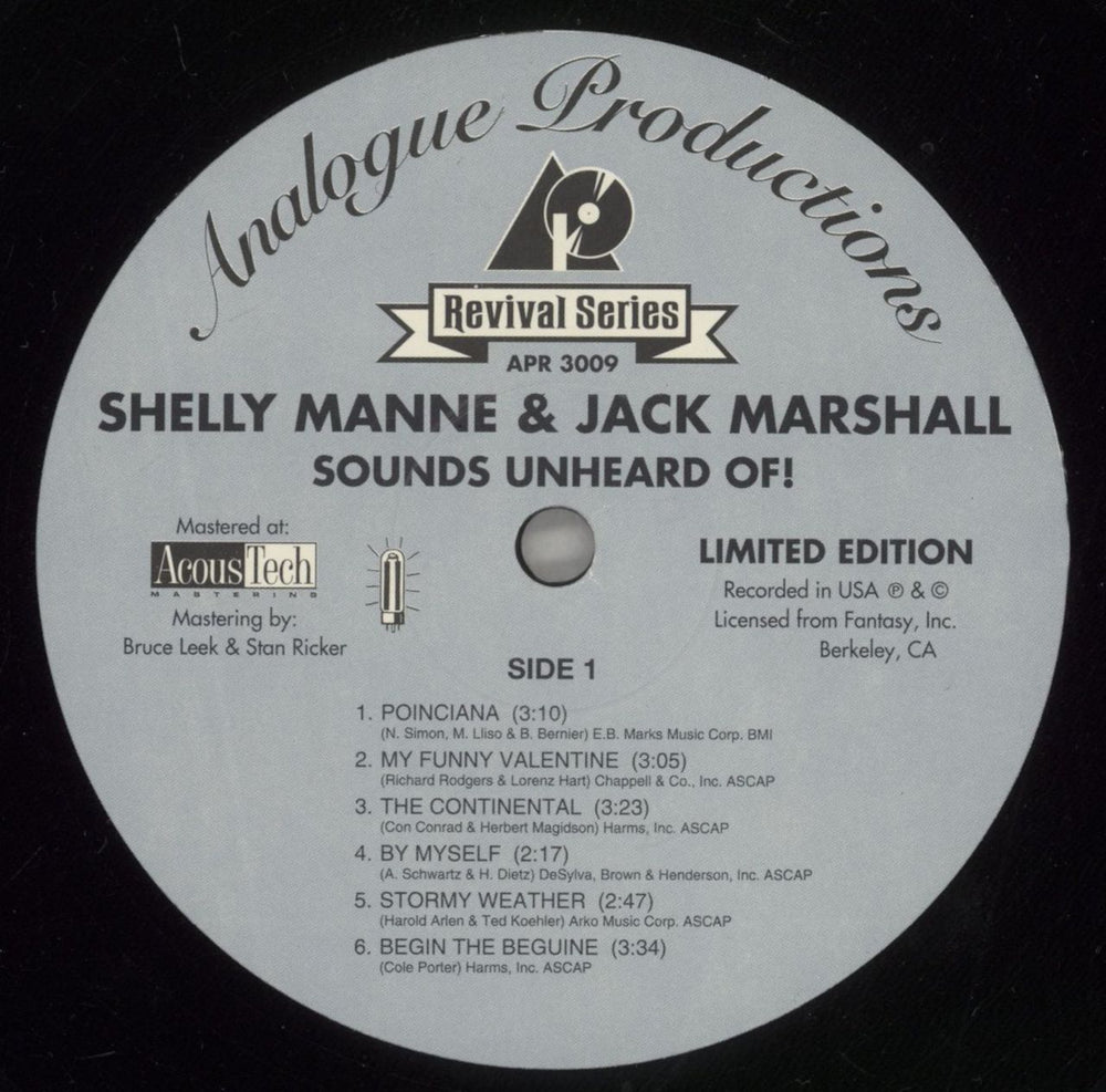 Shelly Manne Sounds Unheard Of! US vinyl LP album (LP record) MNNLPSO878029