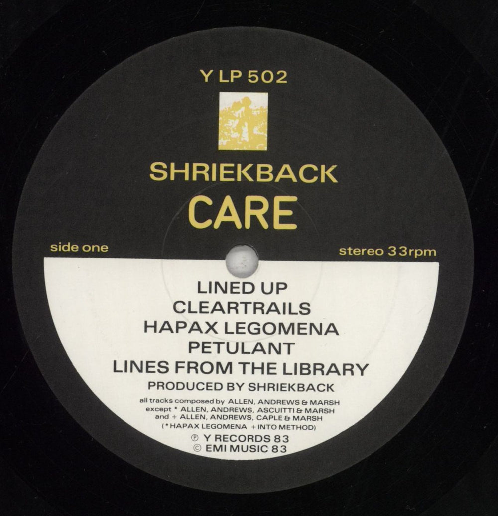 Shriekback Care UK vinyl LP album (LP record) SRKLPCA524534