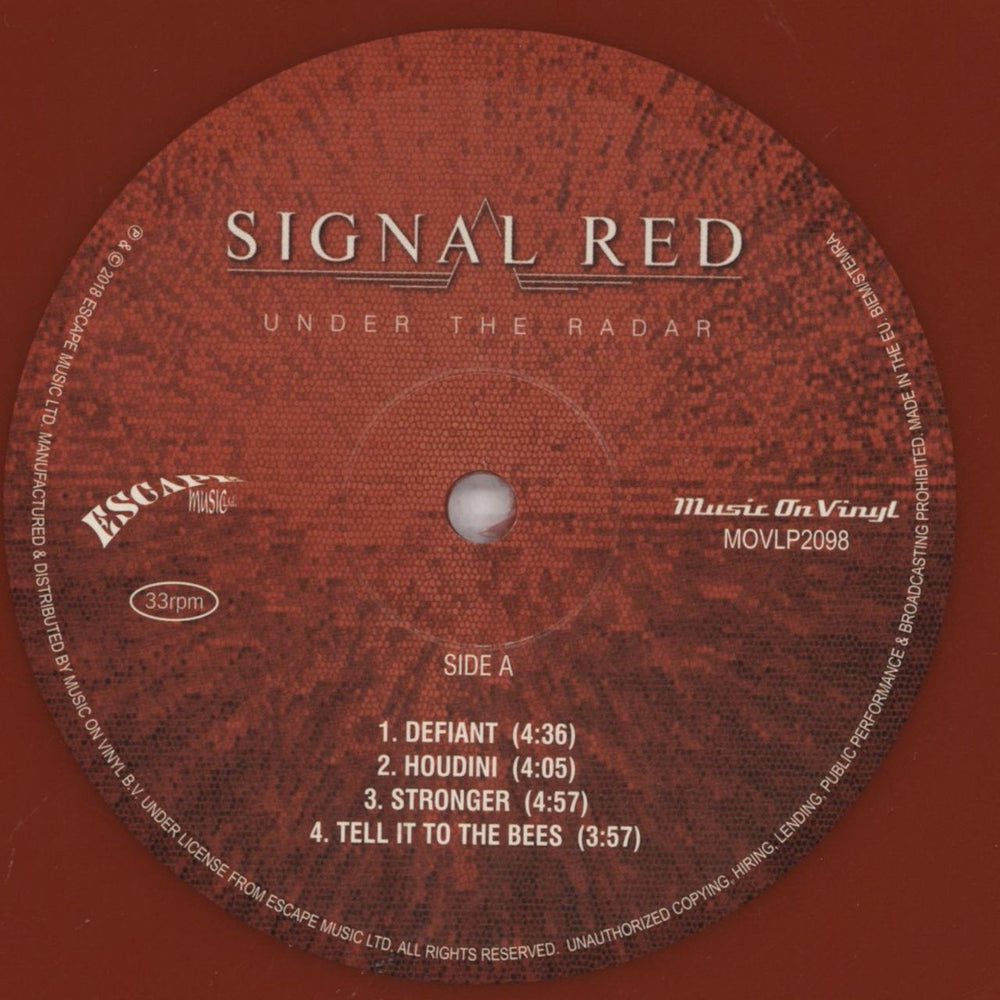 Signal Red Under The Radar - Etched 180 Gram Red Vinyl UK 2-LP vinyl record set (Double LP Album) 69X2LUN837269