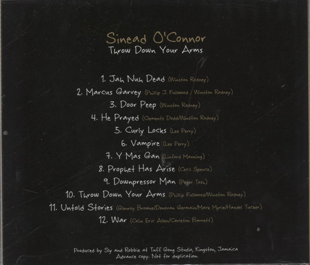 Sinead O'Connor Throw Down Your Arms US Promo CD album (CDLP)