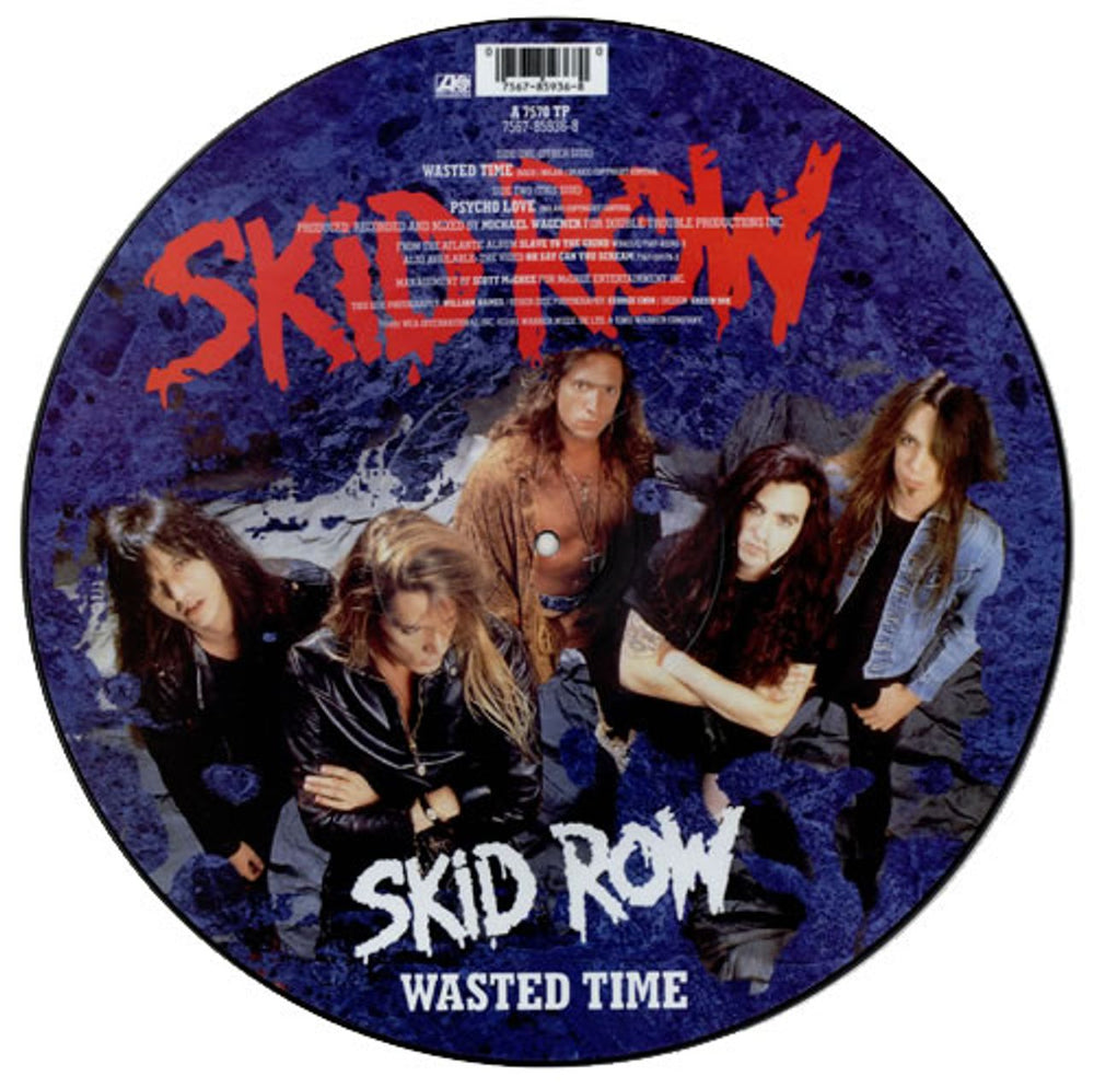 Skid Row (80s) Wasted Time UK 12" vinyl picture disc (12 inch picture record) SRO2PWA585172