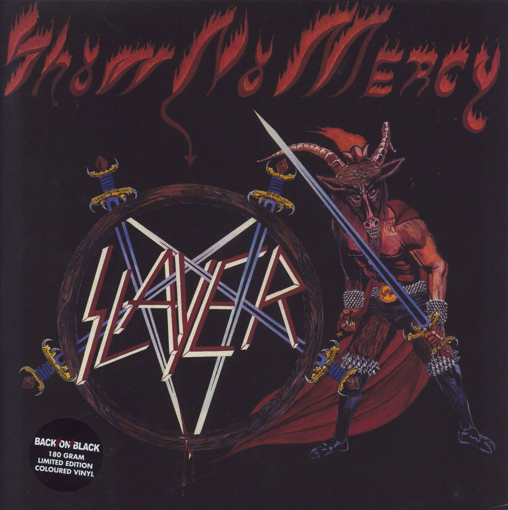 Slayer Show No Mercy - 180 Gram - Red/Grey Vinyl UK vinyl LP album (LP record) BOBV154LPLTD