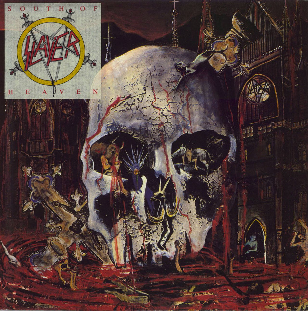 Slayer South Of Heaven - Inner - Hype Stickered UK vinyl LP album (LP record) LONLP63
