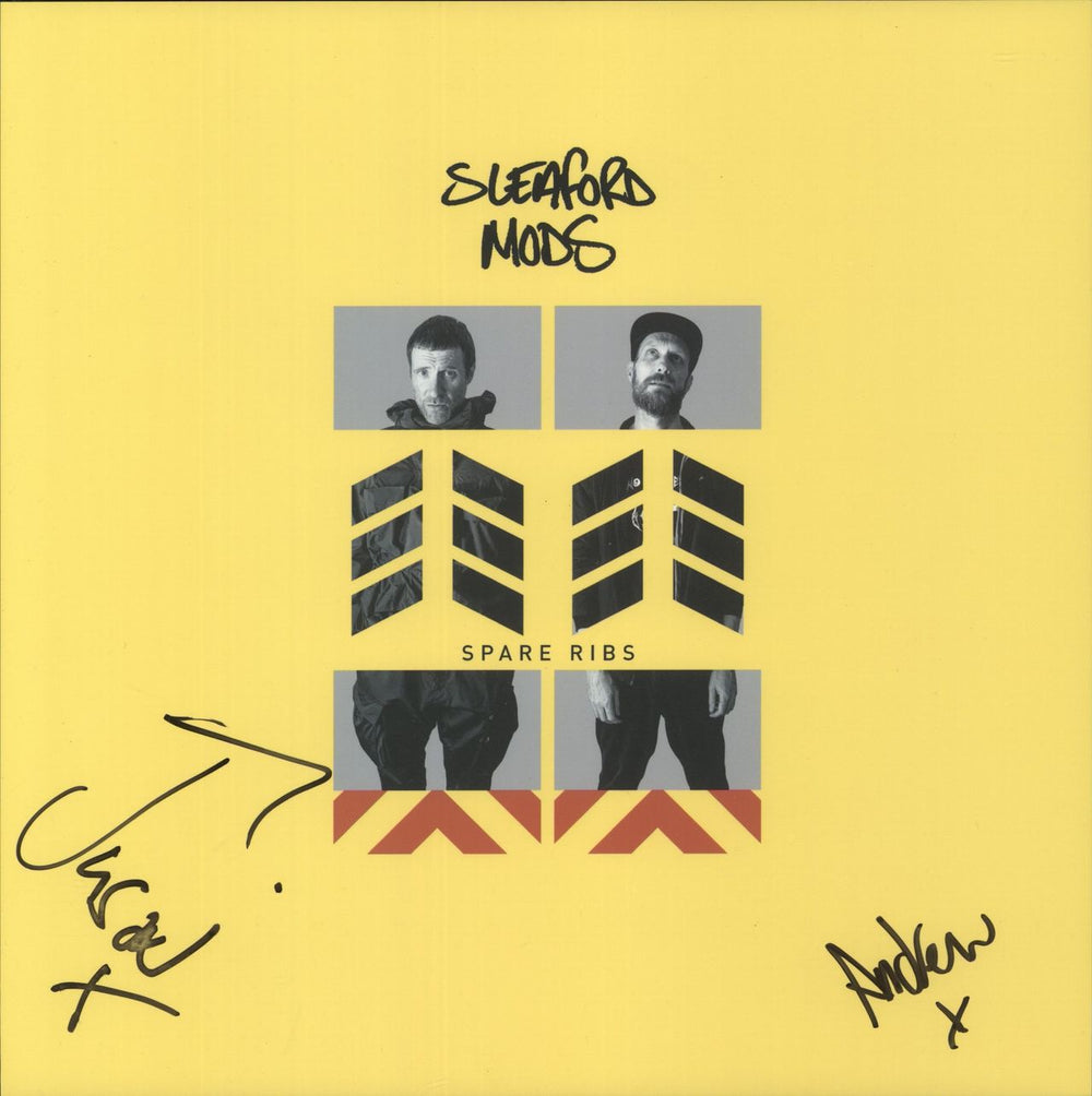 Sleaford Mods Spare Ribs - Green Vinyl - Autographed Print - Sealed UK vinyl LP album (LP record) Y2OLPSP875040