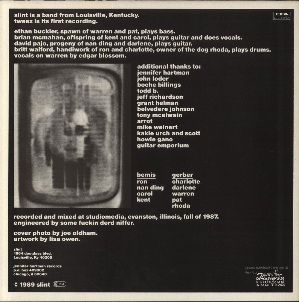 Slint Tweez US vinyl LP album (LP record)