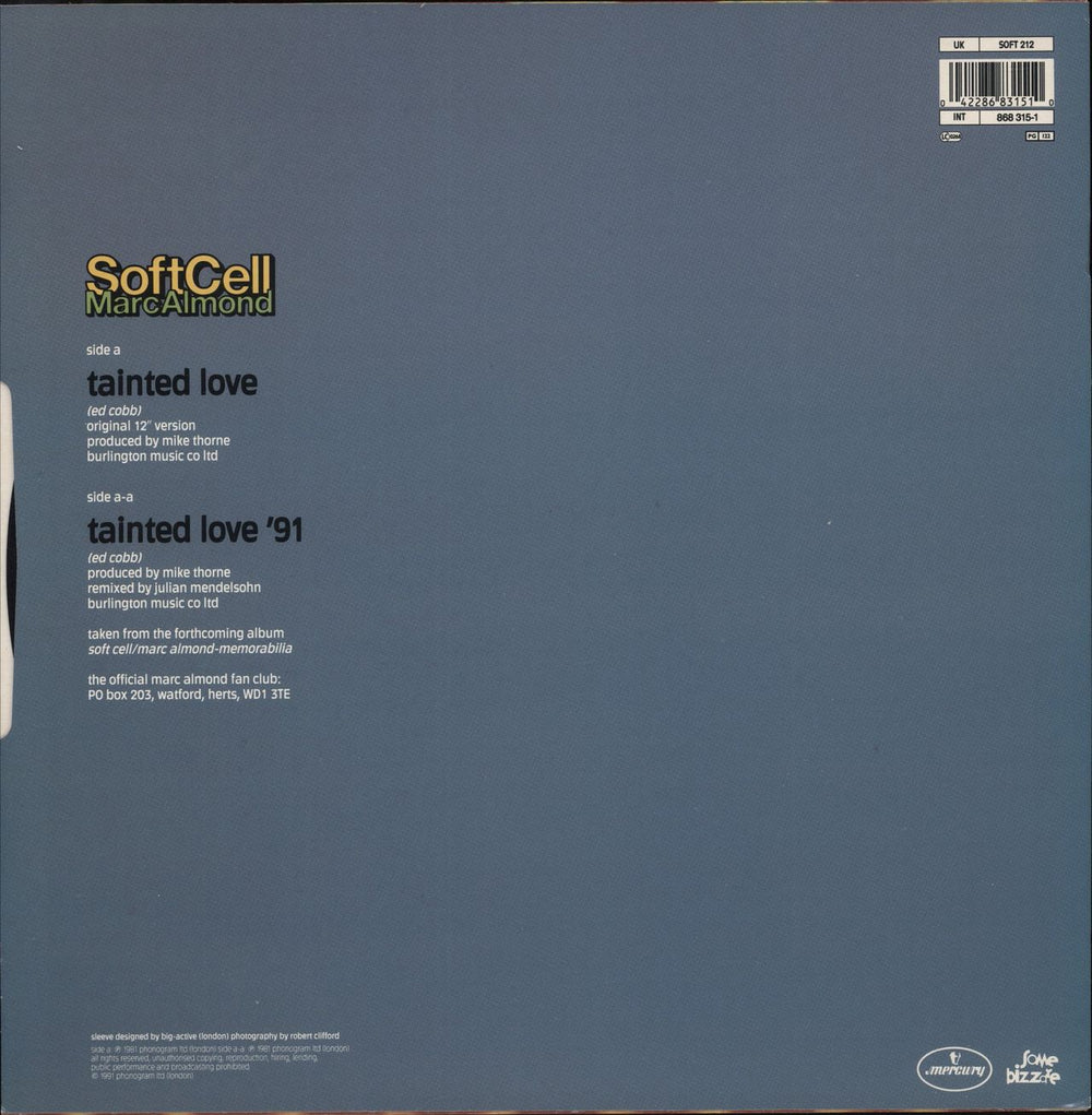 Soft Cell Tainted Love UK 12" vinyl single (12 inch record / Maxi-single) 042286831510