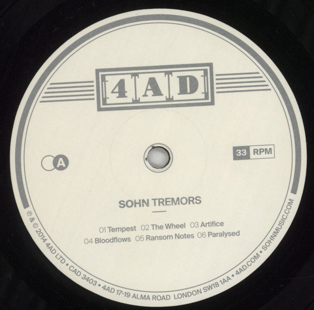 SOHN Tremors UK vinyl LP album (LP record) YPHLPTR681527