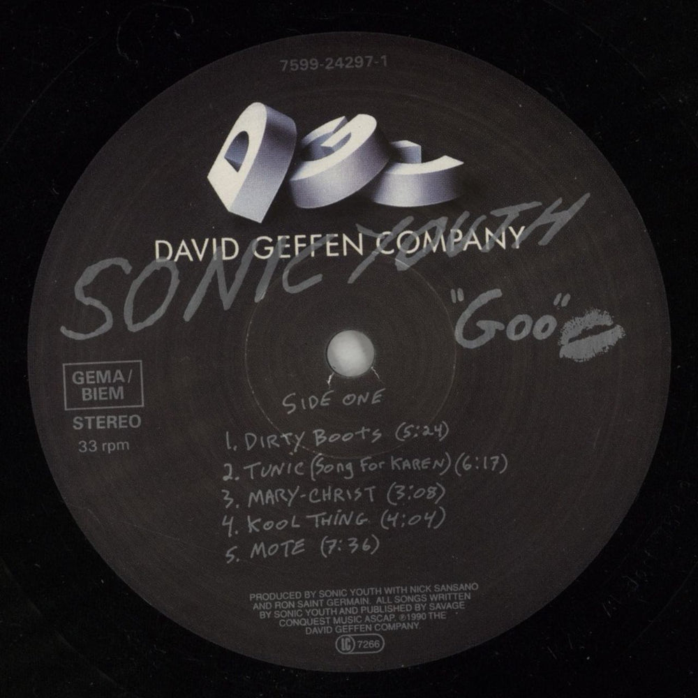 Sonic Youth Goo - Autographed German vinyl LP album (LP record) S-YLPGO871837