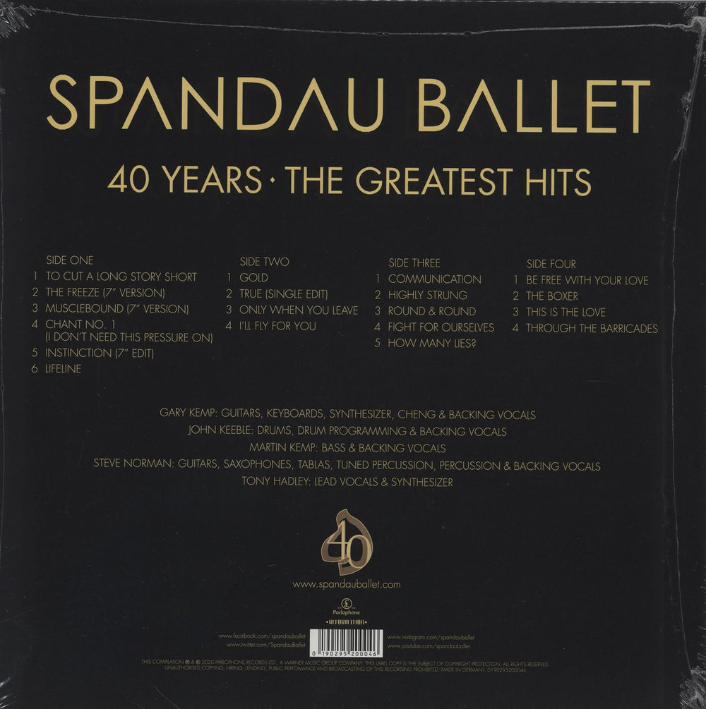 Spandau Ballet 40 Years - The Greatest Hits - Red Vinyl - Sealed UK 2-LP vinyl record set (Double LP Album) 190295200046
