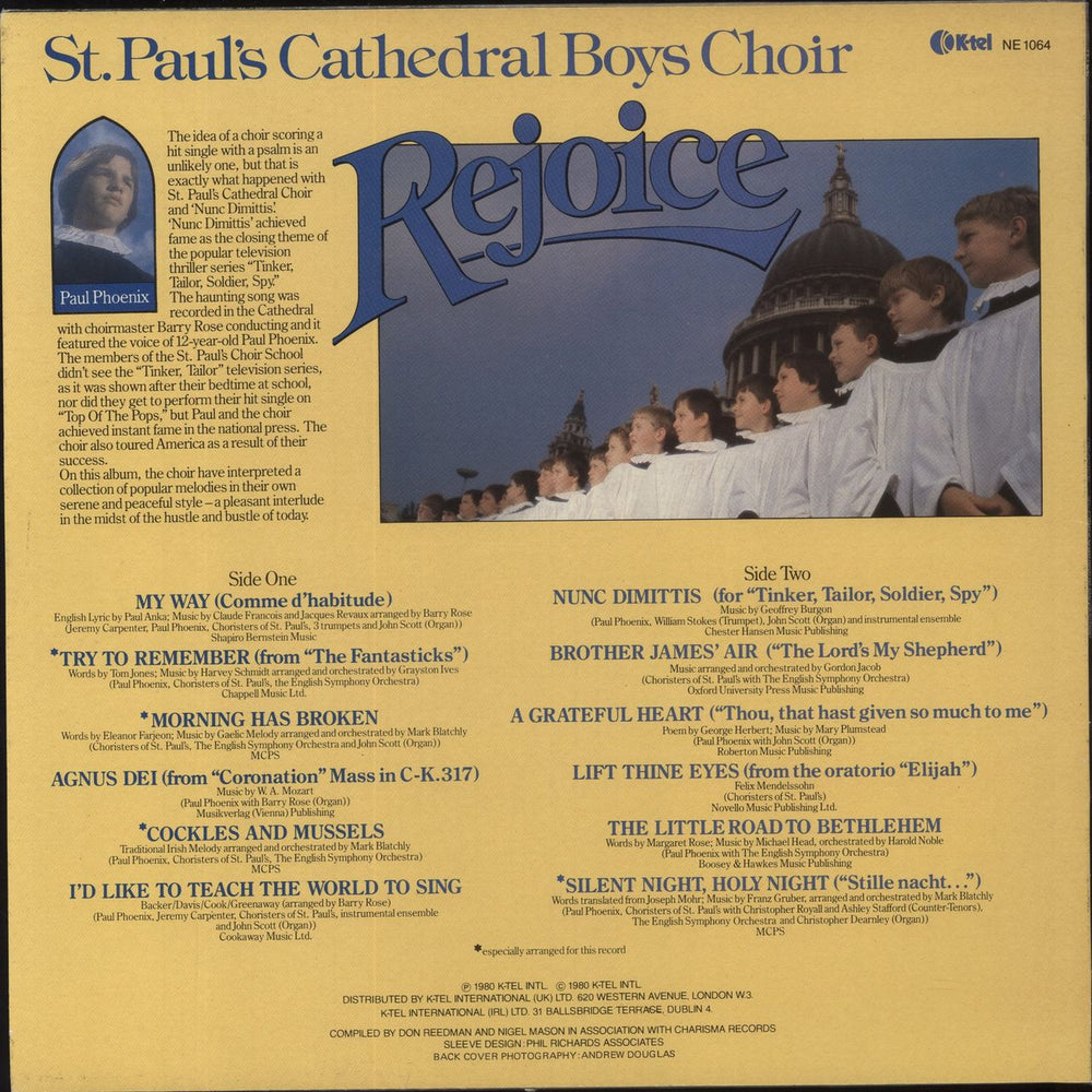 St. Paul's Cathedral Choir Rejoice UK vinyl LP album (LP record)