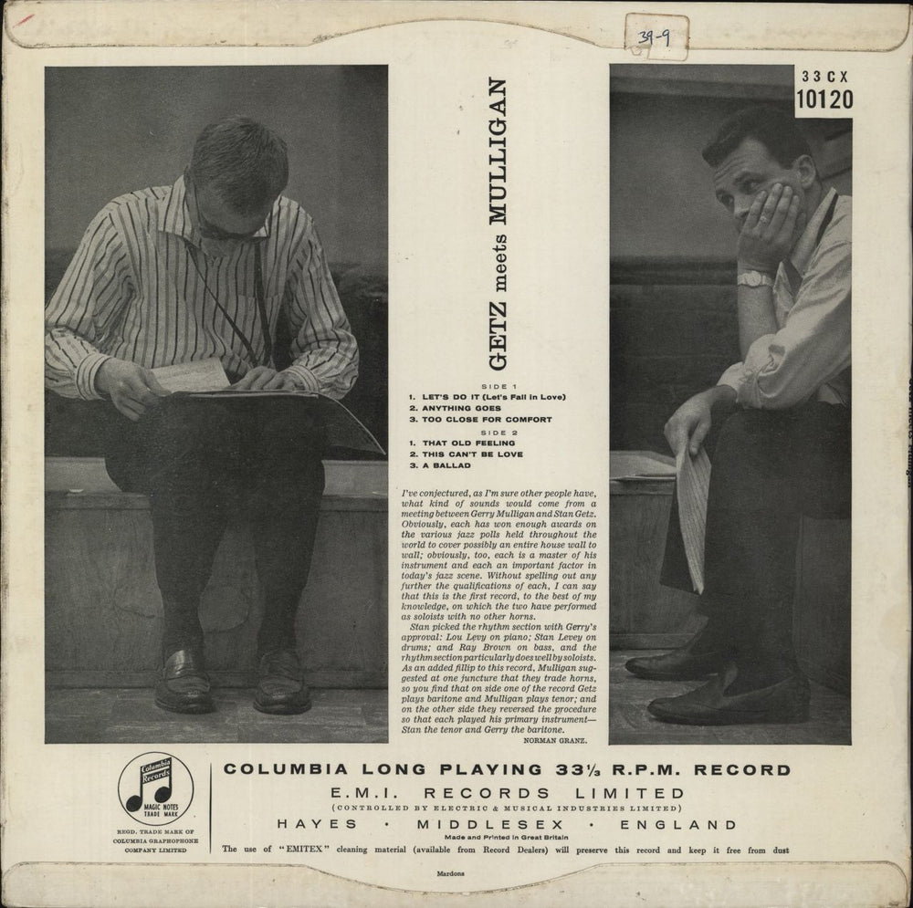 Stan Getz Getz Meets Mulligan In Hi-Fi - 1st UK vinyl LP album (LP record)
