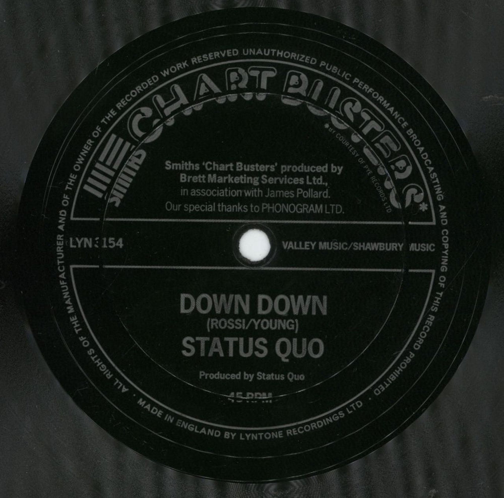 Status Quo Down Down - Flexi UK 7" vinyl single (7 inch record / 45) LYN3154/55