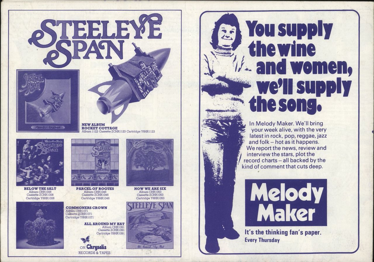 Steeleye Span Rocket Cottage UK tour programme SSPTRRO640377