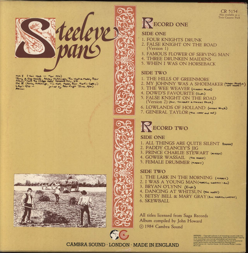 Steeleye Span Steeleye Span UK 2-LP vinyl record set (Double LP Album)