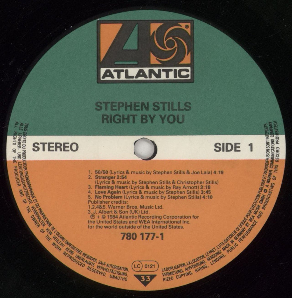 Stephen Stills Right By You German vinyl LP album (LP record) SPSLPRI314477