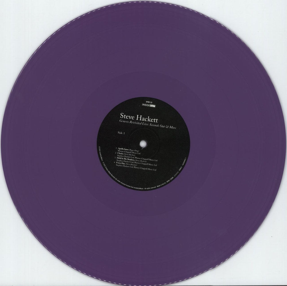 Steve Hackett Genesis Revisited Live: Seconds Out & More - 180 Gram Purple Vinyl + CD + Autographed UK 4-LP vinyl album record set SVE4LGE881675