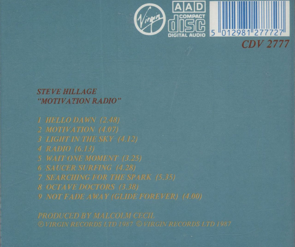 Steve Hillage Motivation Radio UK CD album (CDLP) 5012981277727