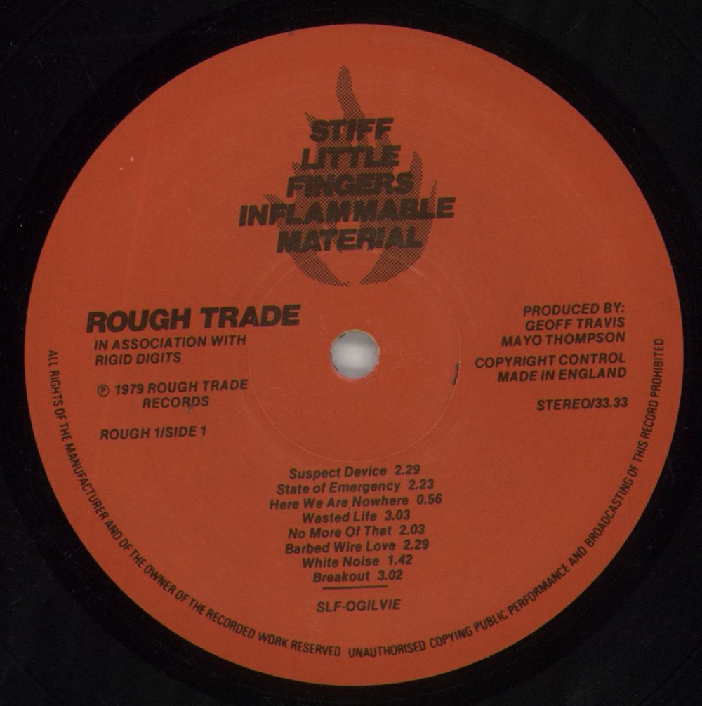 Stiff Little Fingers Inflammable Material - 1st - Fully Autographed UK vinyl LP album (LP record) SFILPIN858180