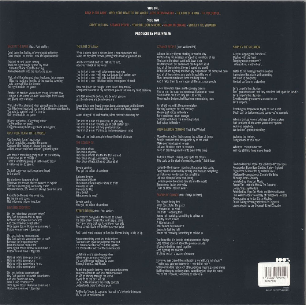 Stone Foundation Street Rituals - Clear Vinyl + Autographed UK vinyl LP album (LP record) 5060204802942