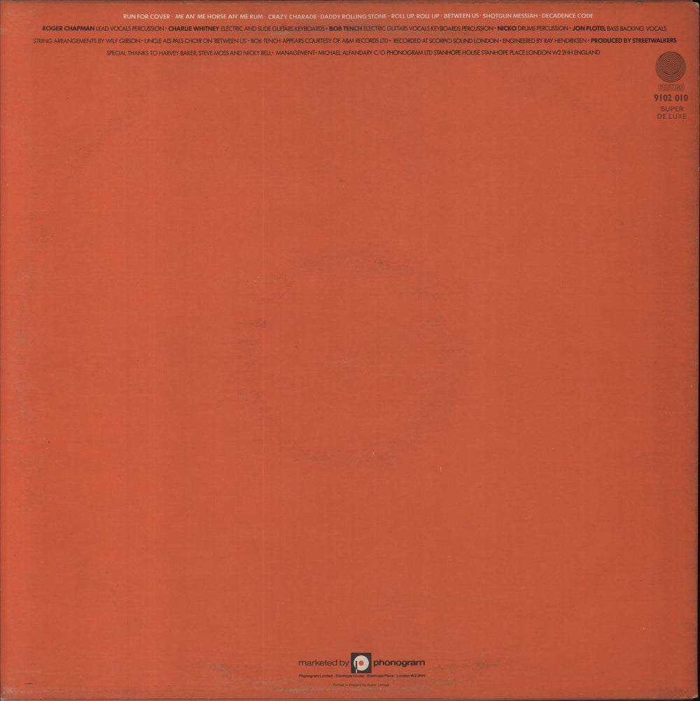 Streetwalkers Red Card - EX UK vinyl LP album (LP record)