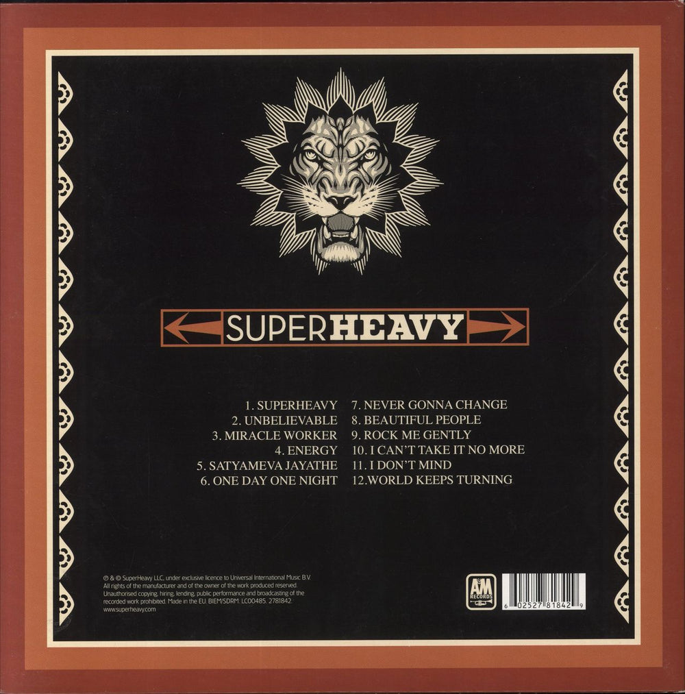 Superheavy SuperHeavy UK vinyl LP album (LP record) 602527818429