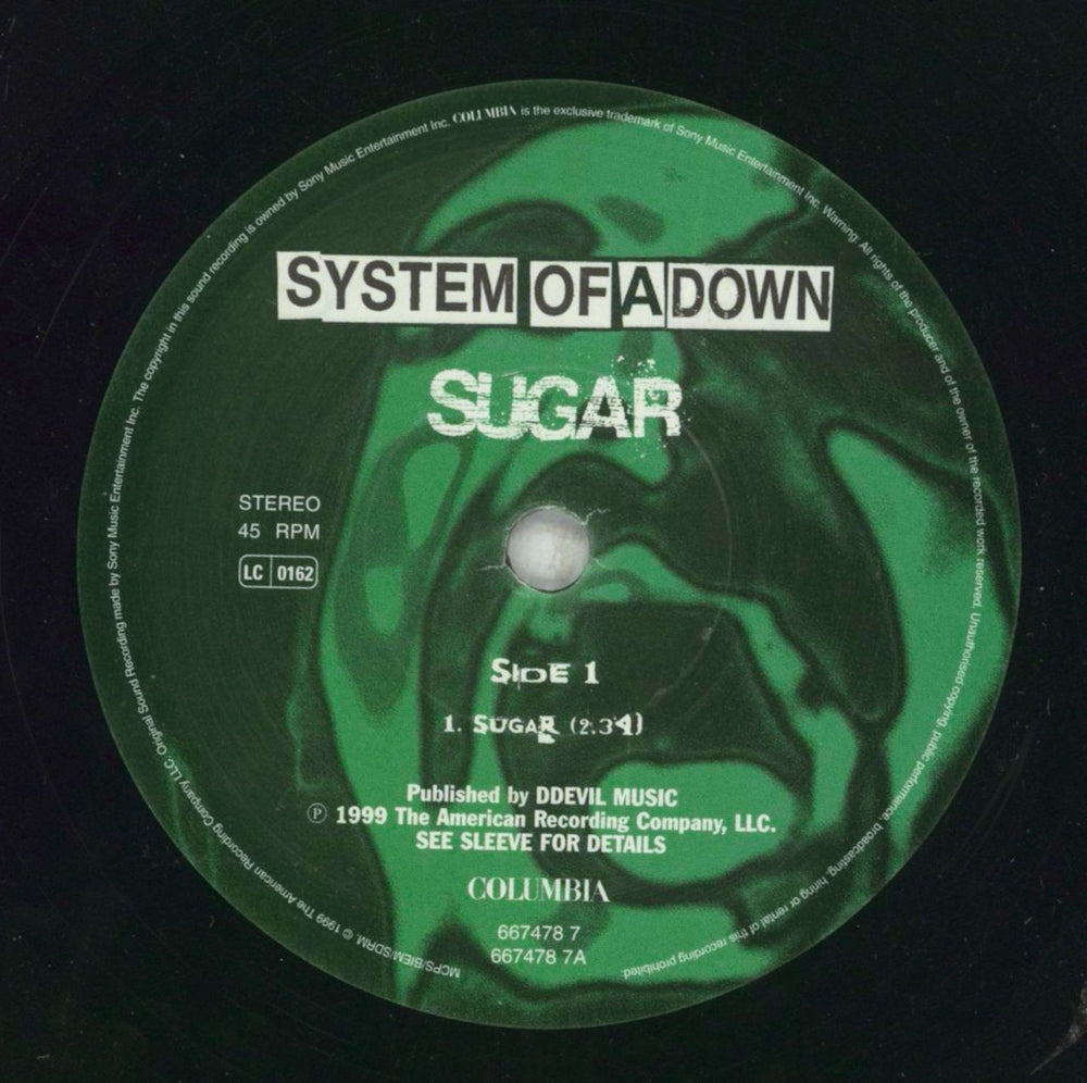 System Of A Down Sugar UK 7" vinyl single (7 inch record / 45) SMD07SU852949