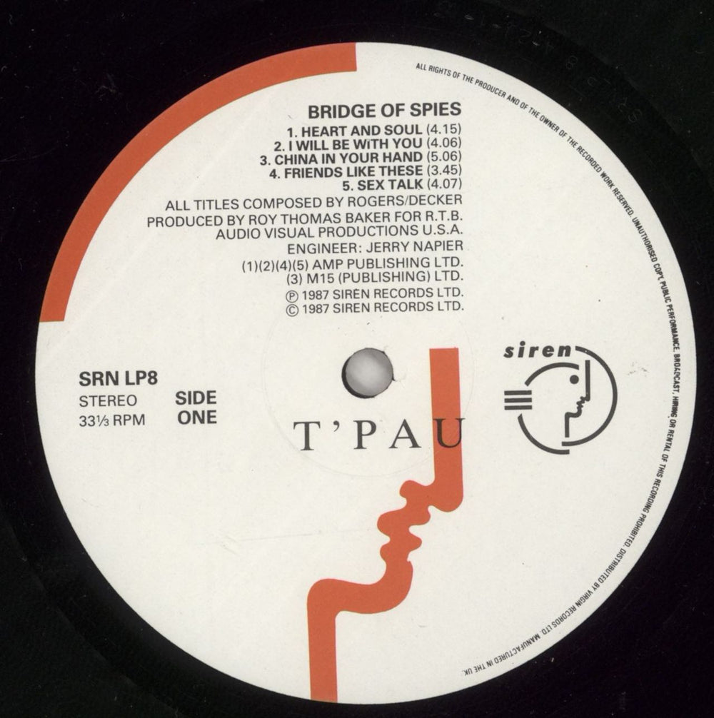 T'Pau Bridge Of Spies - shrink UK vinyl LP album (LP record) TPALPBR874811
