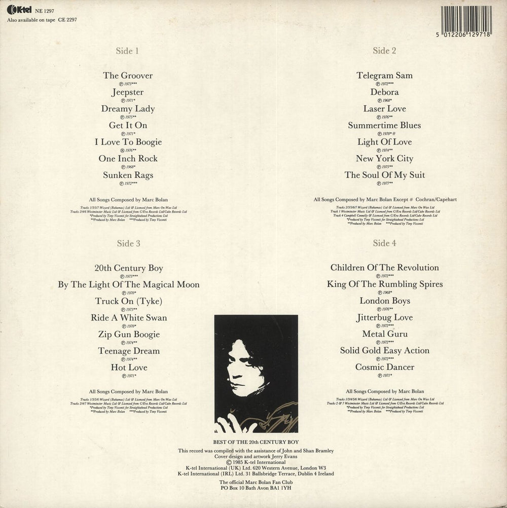 T-Rex / Tyrannosaurus Rex Best Of The 20th Century Boy - EX UK 2-LP vinyl record set (Double LP Album) 5012206129718