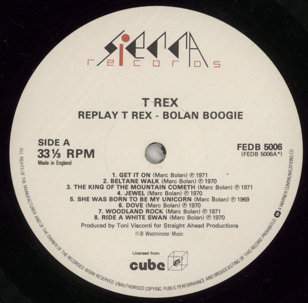 T-Rex / Tyrannosaurus Rex Bolan Boogie UK vinyl LP album (LP record) REXLPBO347284