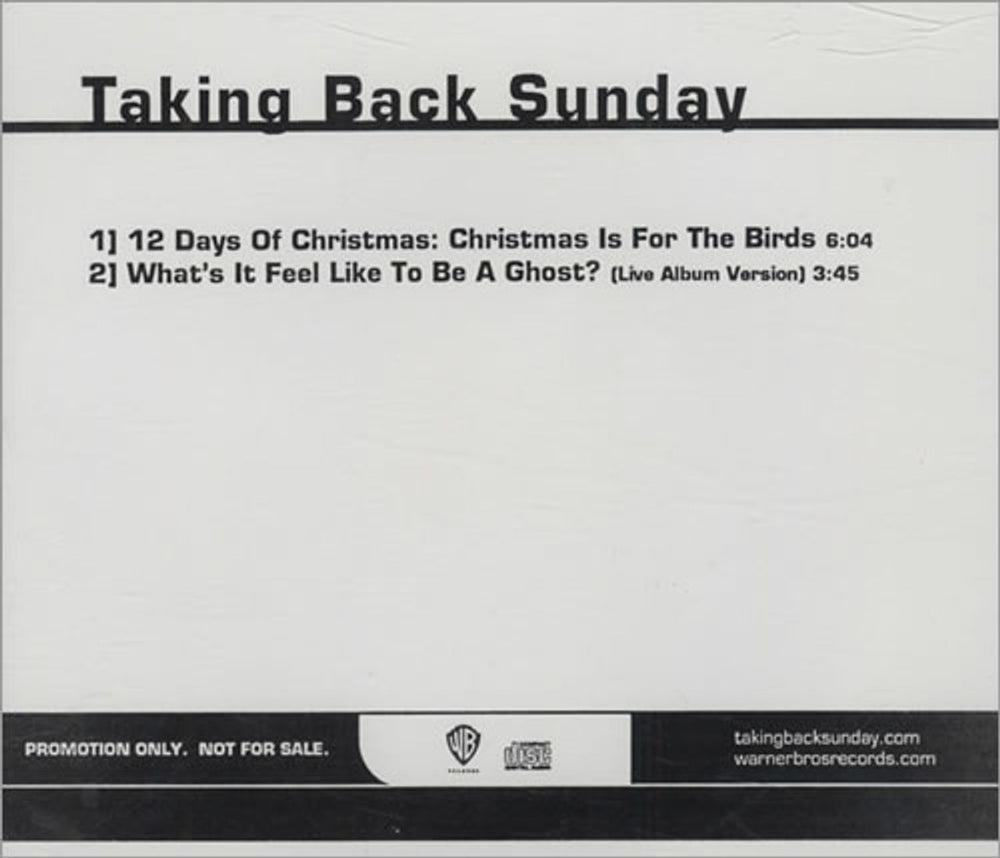 Taking Back Sunday 12 Days Of Christmas: Christmas Is For Birds US Promo CD single (CD5 / 5") PRO-CDR-102166