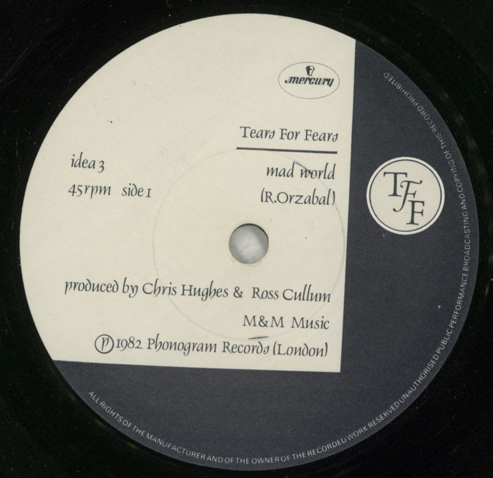 Tears For Fears Mad World - P/S - Solid UK 7" vinyl single (7 inch record / 45) TFF07MA681978