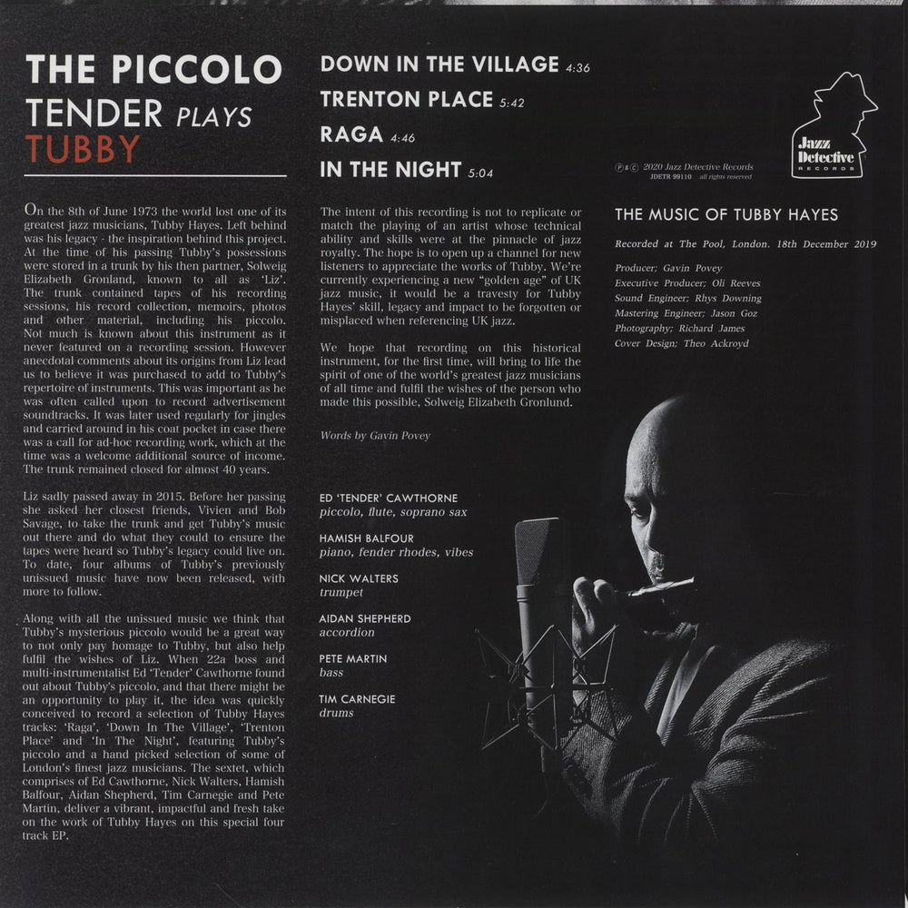 Tenderlonious The Piccolo - Tender Plays Tubby UK 12" vinyl single (12 inch record / Maxi-single) 5052442017677