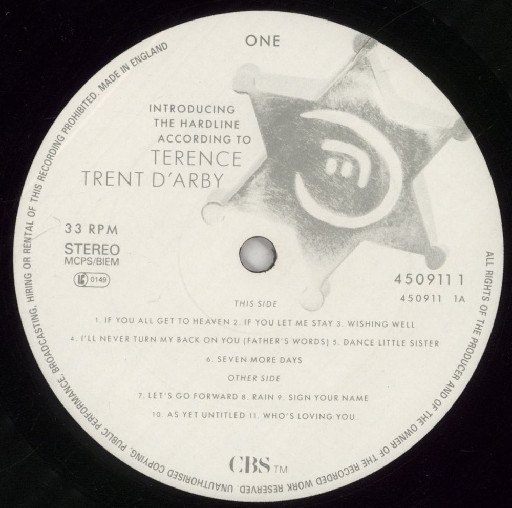 Terence Trent D'Arby Introducing The Hardline According To... UK vinyl LP album (LP record) TTDLPIN197581