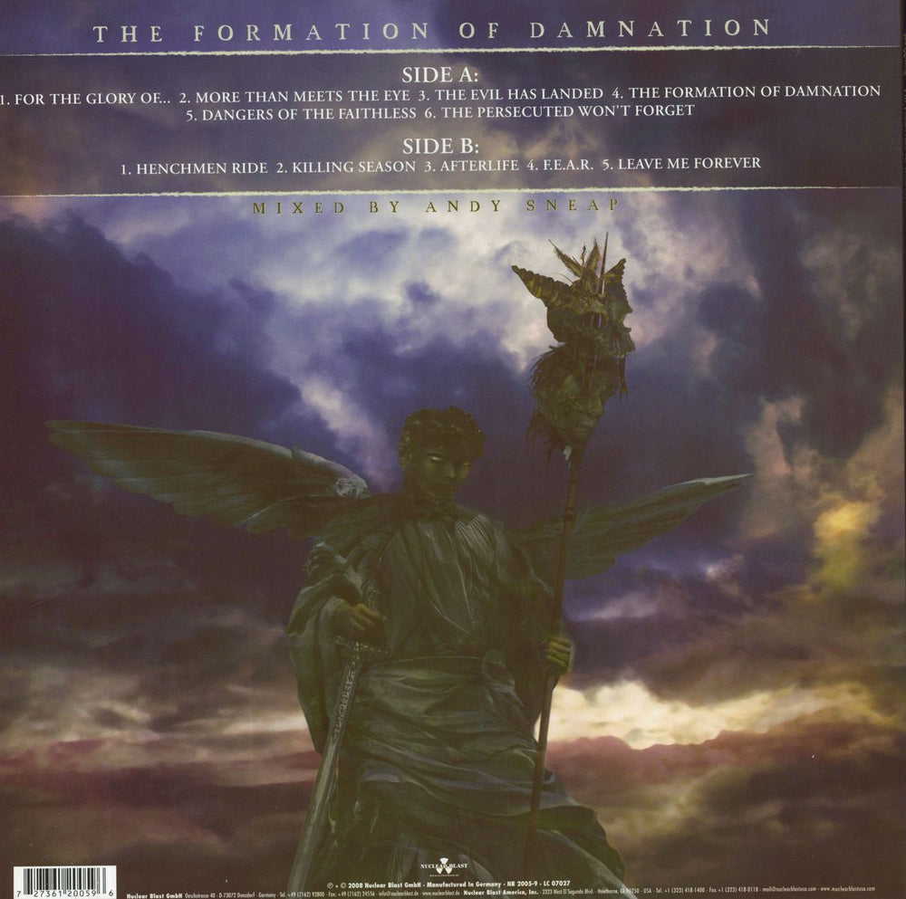 Testament The Formation Of Damnation German vinyl LP album (LP record) 727361200596