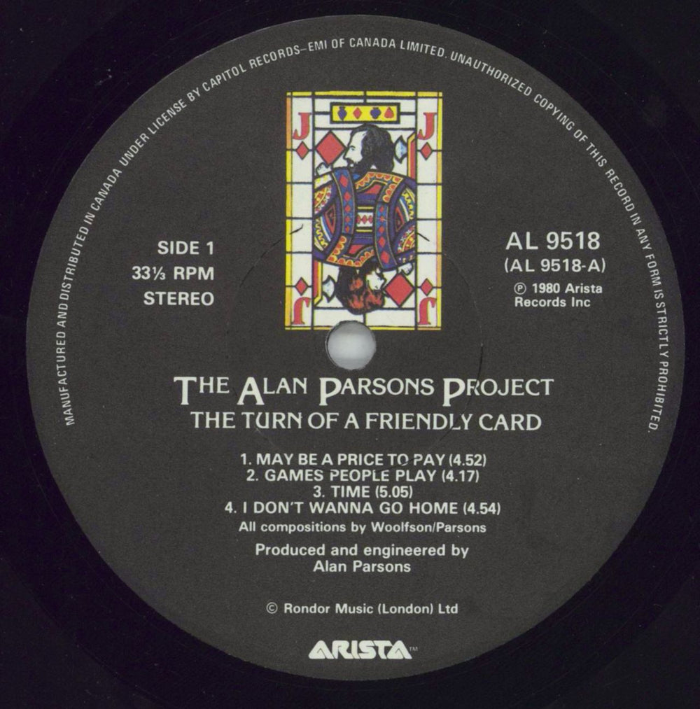 The Alan Parsons Project The Turn Of A Friendly Card - shrink US vinyl LP album (LP record) TPPLPTH860424