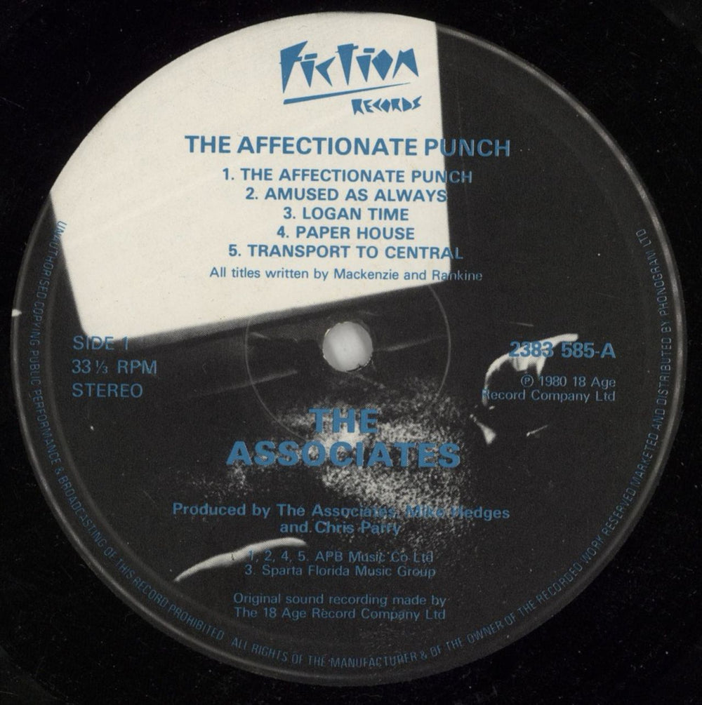 The Associates The Affectionate Punch + Inner - EX UK vinyl LP album (LP record) ATSLPTH869124