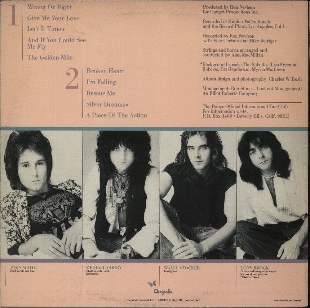 The Babys Broken Heart US vinyl LP album (LP record)