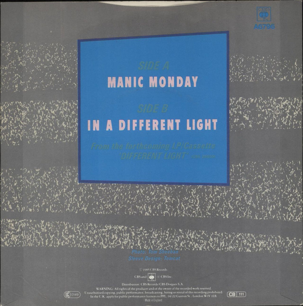 The Bangles Manic Monday UK 7" vinyl single (7 inch record / 45)