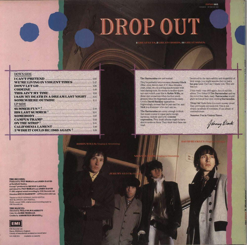 The Barracudas Drop Out With The Barracudas - EX UK vinyl LP album (LP record)