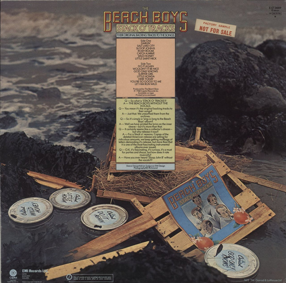 The Beach Boys Stack O' Tracks - Factory Sample UK vinyl LP album (LP record)