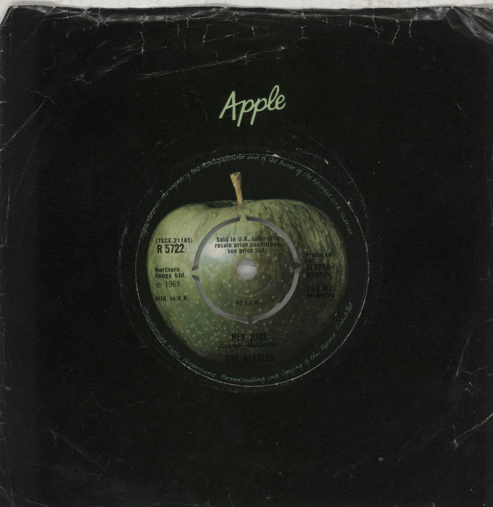 The Beatles Hey Jude - 1st - Unknown Contract Pressing UK 7" vinyl single (7 inch record / 45) R5722