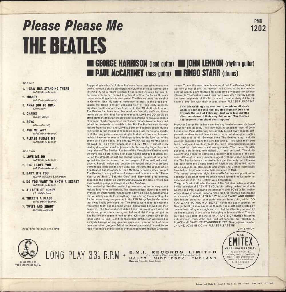 The Beatles Please Please Me - 2nd UK vinyl LP album (LP record)