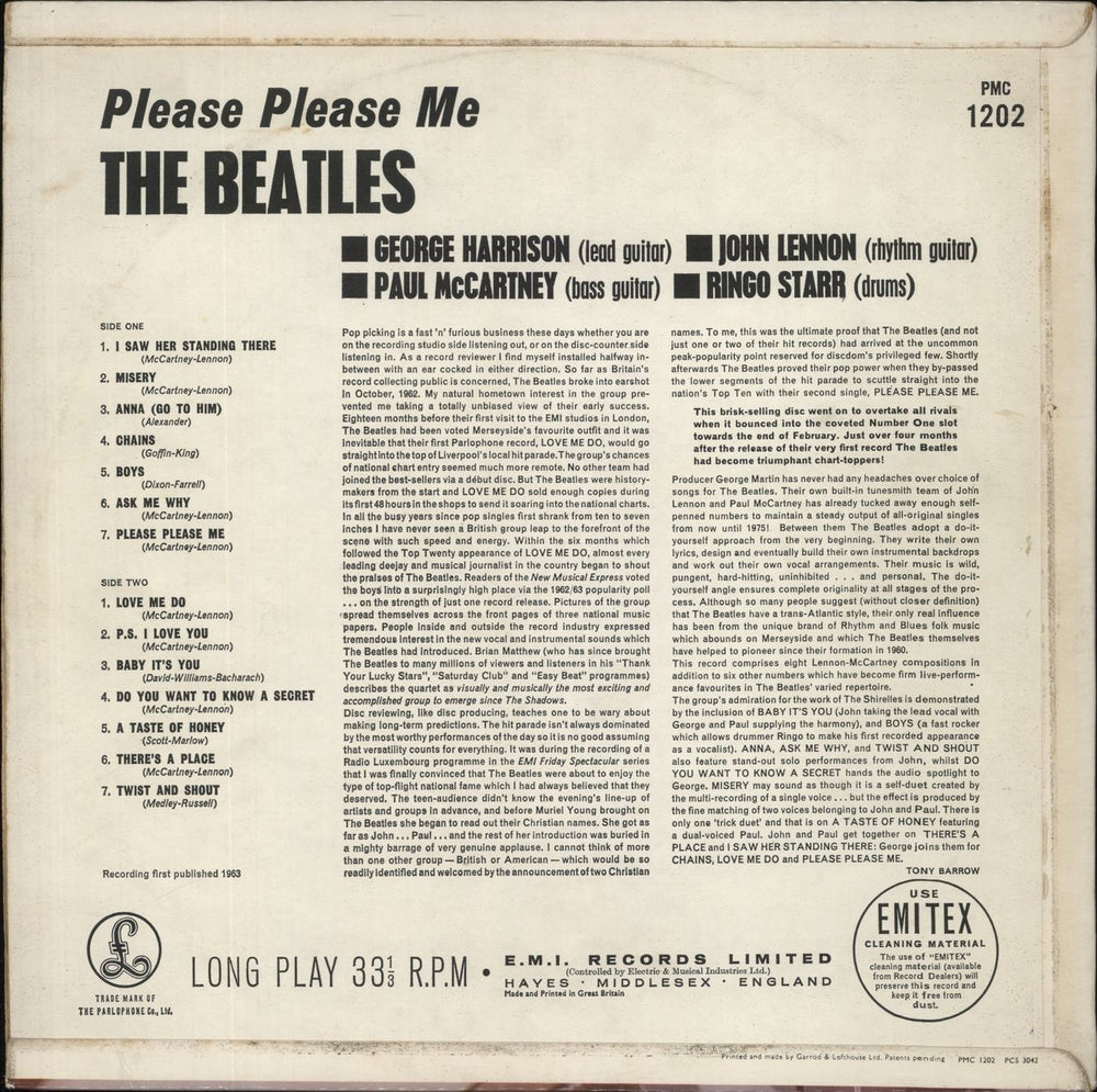 The Beatles Please Please Me - 6th UK vinyl LP album (LP record)