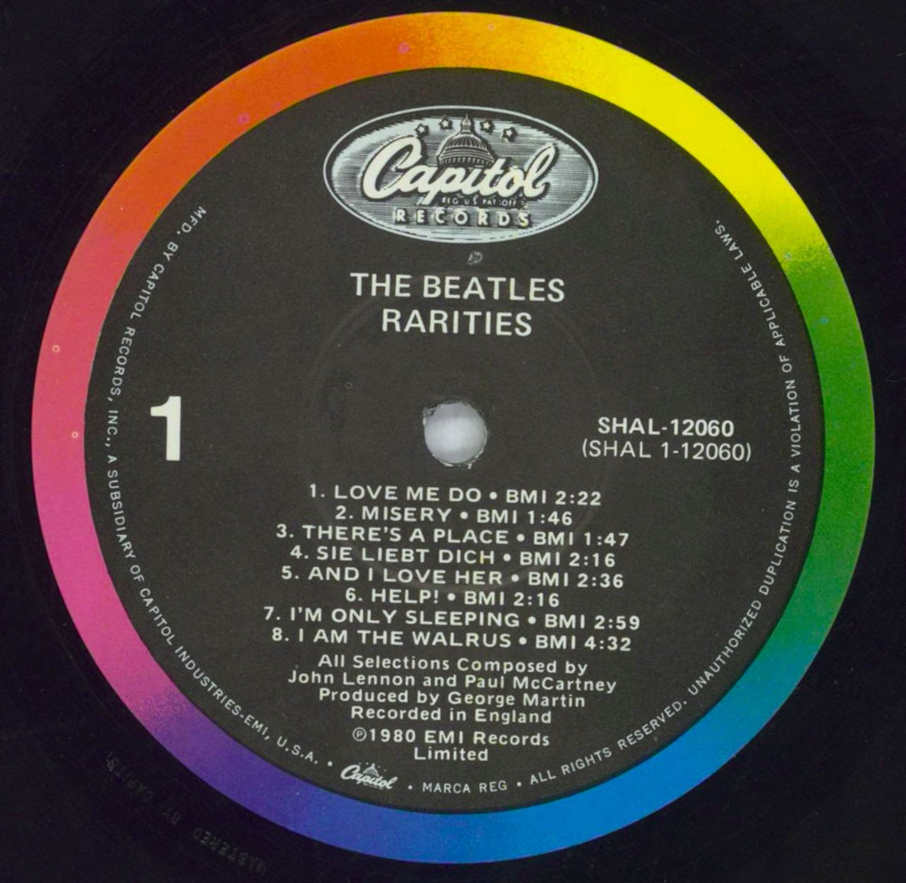 The Beatles Rarities - 1st US vinyl LP album (LP record) BTLLPRA818200