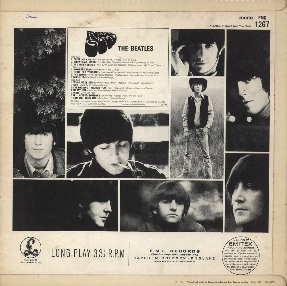 The Beatles Rubber Soul - 2nd - Hazel Yarwood Mix - VG UK vinyl LP album (LP record)