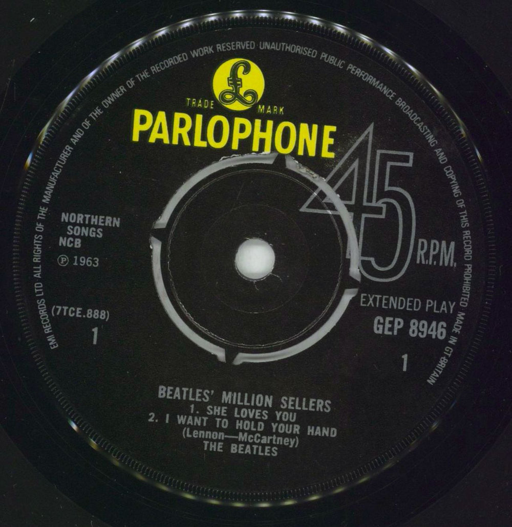 The Beatles The Beatles' Million Sellers EP - EMI Records - Glossy UK 7" vinyl single (7 inch record / 45) BTL07TH232482